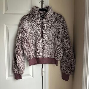 Express Fleece Quarter Zip Sweatshirt Plum Size S